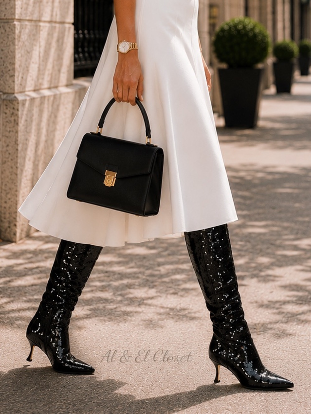 Michael Kors Black Sequin Luna Boots | Pointed Toe Slouchy Stiletto Size 6M NIB
